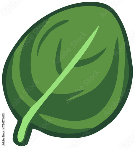 Spinach Leaves Ingredient Illustration. Editable Color Vector