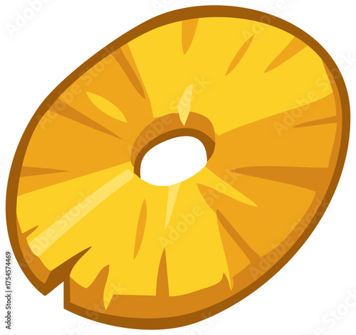 Pineapple Ring Illustration. Editable Color Vector