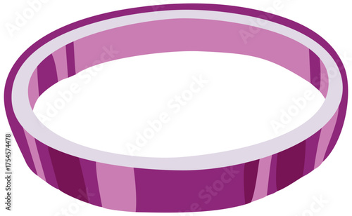 Onion Slice Illustration. Editable Color Vector
