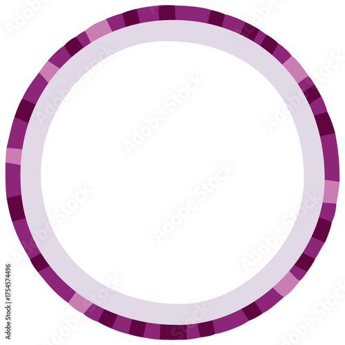 Red Onion Slice Illustration. Editable Color Vector
