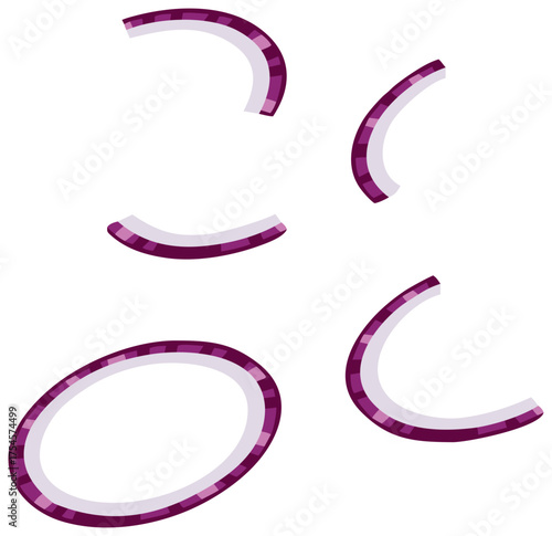 Onion Pizza Topping Illustration. Editable Color Vector