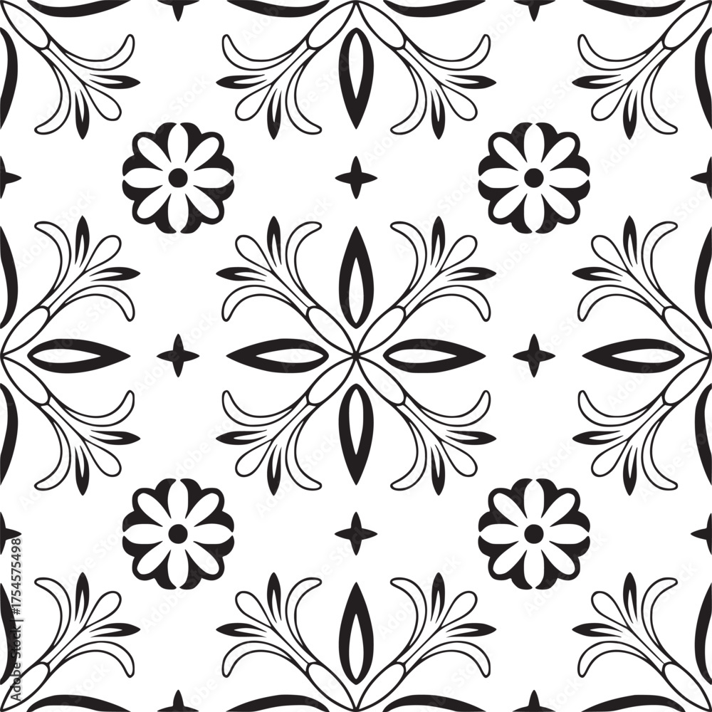 Obraz premium Vector art of seamless floral pattern
