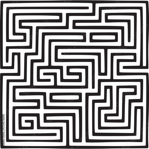 Vector art of black maze