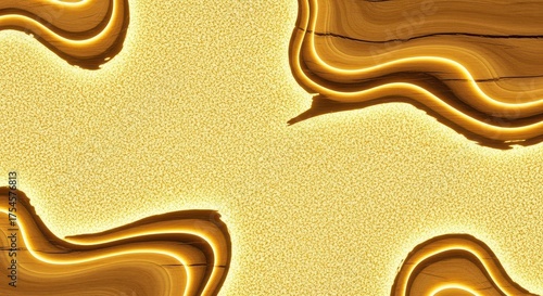 Abstract pattern with wood and golden texture