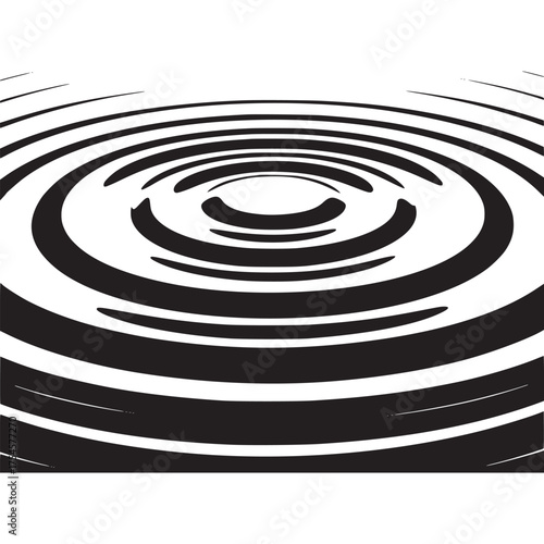 Vector art of concentric circles on water surface