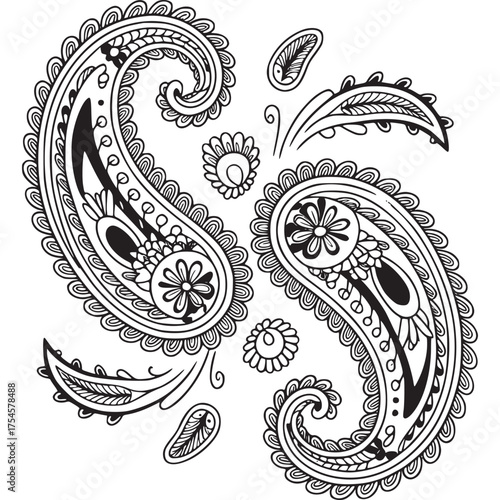 Vector art of paisley pattern