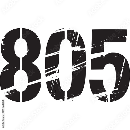 Vector art of number 805 in black on a light gray background