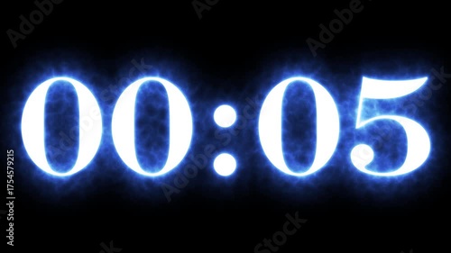 Ghost Neon Countdown Timer 10 Seconds 4K
