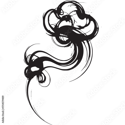 Vector art of abstract black smoke swirl