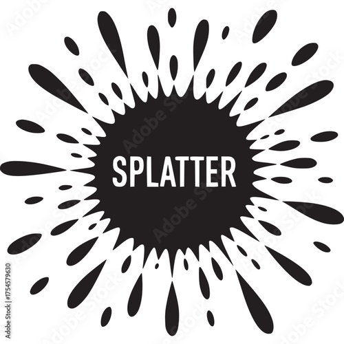 Vector art of black ink splatter