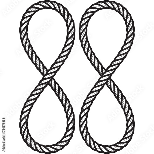 Vector art of infinity symbol made of rope