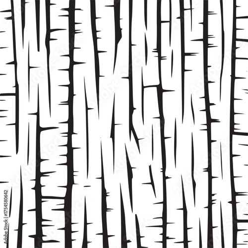 Vector art of abstract black and white birch tree pattern