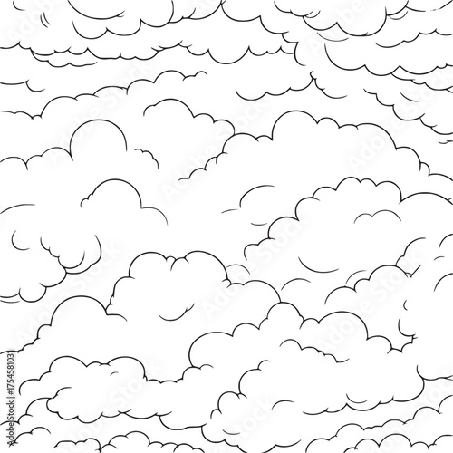 Vector art of stylized cartoon clouds