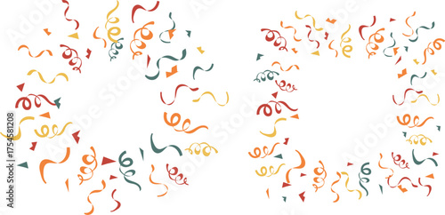 colorful confetti frame template in vector