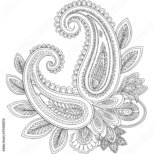 Vector art of paisley pattern