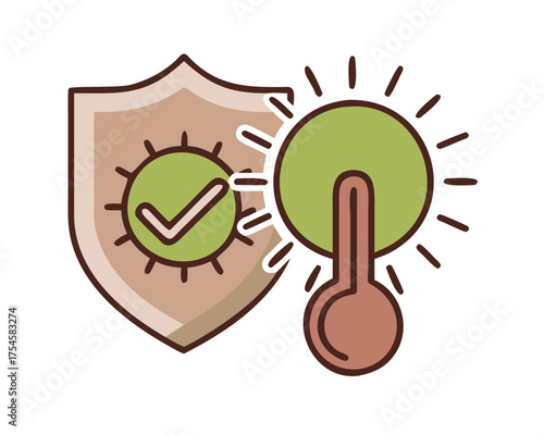 Abstract illustration of protection against a sun and temperature