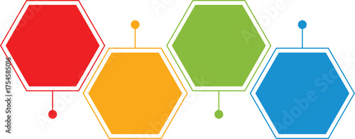 Colorful hexagon infographic elements vector design for presentation isolated on white background