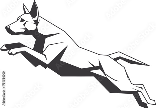 Black Silhouette of a Dog Jumping