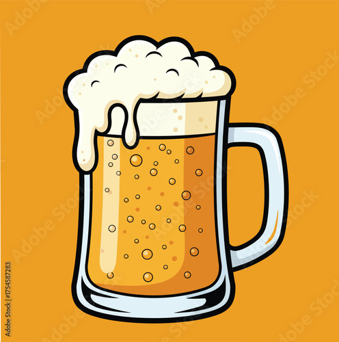 beer mug with foam illustration
