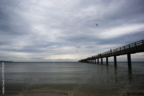 sunset over the pier in Binz