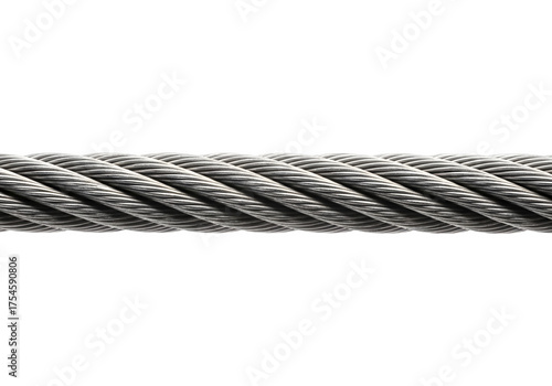 Steel Cable Strength: Close-Up of Durable Wire Rope, Industrial Rigging, and High-Tension Suspension with a dark background.