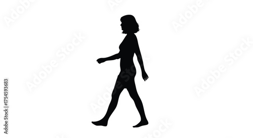 Silhouette of a Woman Walking A Minimalist Illustration for Design and Visual Communication