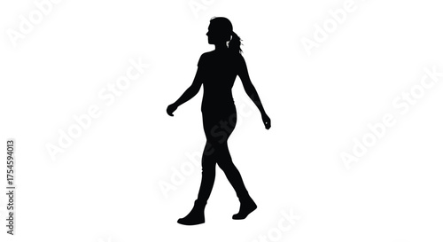 Silhouette of a Woman Walking A Simple Illustration for Design and Visual Communication