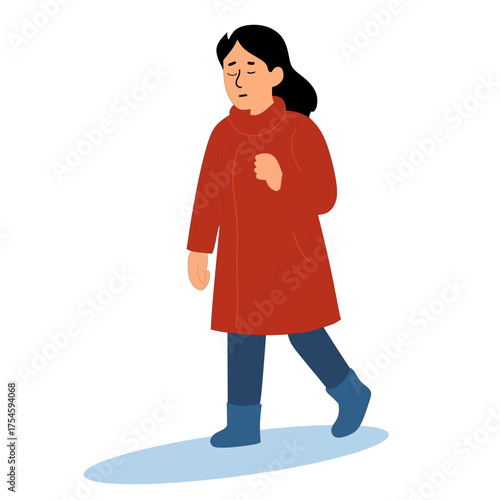 Vector of a woman in winter clothes