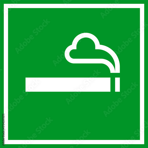 Smoking area sign, smoking allowed zone icon, smoking lounge label, smoking room symbol