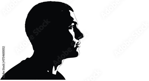 High-contrast profile view of a man's face in shadow, a powerful and anonymous representation of human identity and introspection
