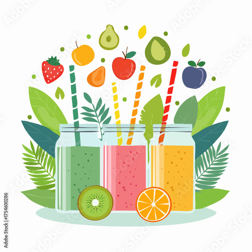 Smoothie Detox Lifestyle Illustration