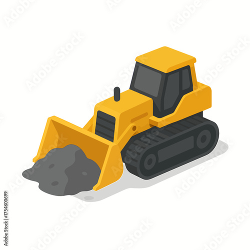 Isometric Loader Truck Illustration for Construction and Heavy Machinery
