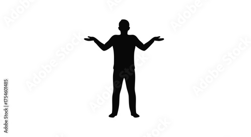 Silhouette of a Person with Open Arms An Illustration Depicting Options and Choices for Conceptual Use