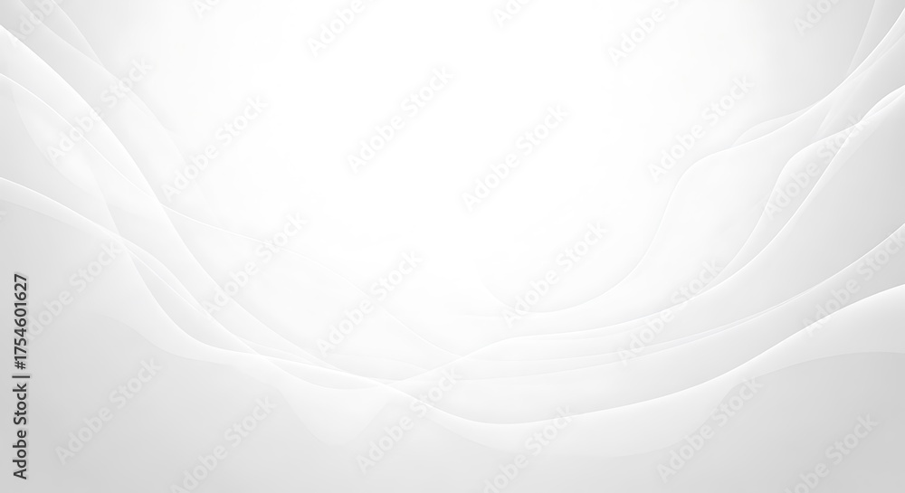 Fototapeta premium Abstract white and gray flowing light waves background