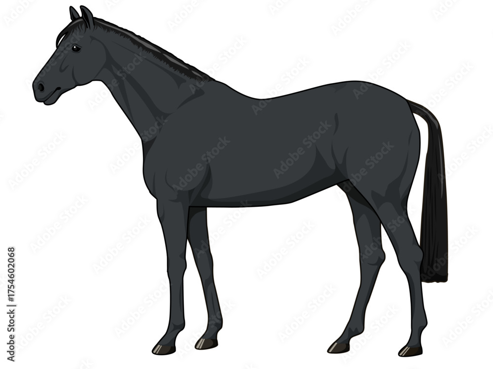 Fototapeta premium 青毛（黒毛）の馬（サラブレット）