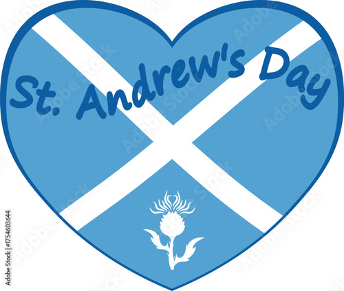 St. Andrew's Day Scottish Flag Heart Graphic