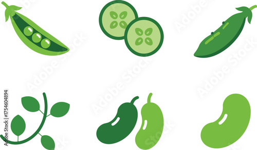 Healthy salad ingredients vector graphic for food blog and recipe website use