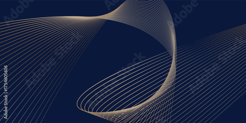 Abstract blue luxury wave background. Modern background design. golden color. Fluid shapes composition. Fit for presentation design. website, basis for banners, wallpapers, brochure, posters