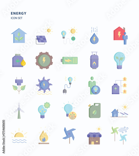 Renewable Energy flat icon set, Its including icons like bio fuel, energy, eco friendly