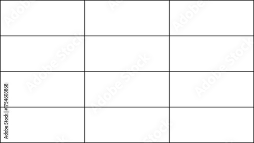 Simple grid layout with rectangular cells for data presentation or design mockups in vector format here now