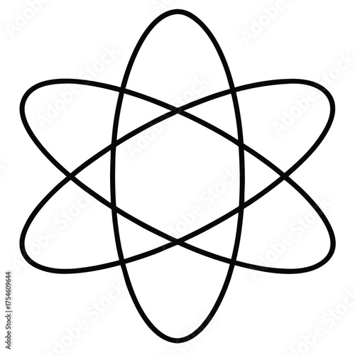 Abstract Atomic Structure Symbol Represents Scientific Discovery