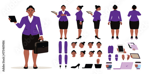 Businesswoman Character Illustration Set for Various Designs