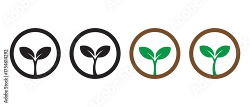 Plant sprout icons. isolated on white background for growth and nature concept.