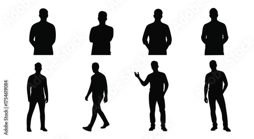 Collection of Human Silhouette Poses for Diverse Design and Creative Projects
