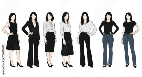 Professional women's fashion A diverse collection of stylish business attire for the modern career woman