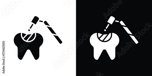 Tooth filling icon concept design element. pictogram icons.