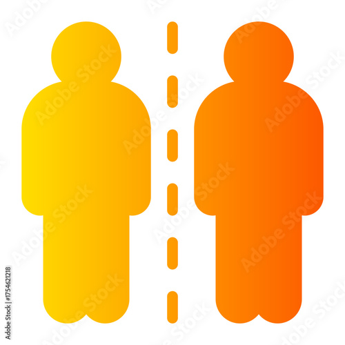 social distance gradient icon