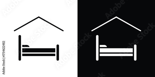 Shelter beds icon concept design element. pictogram icons.