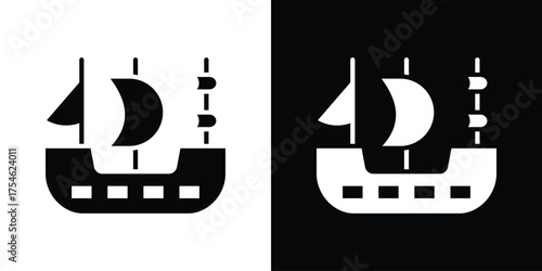 Pirate ship icon concept design element. pictogram icons.