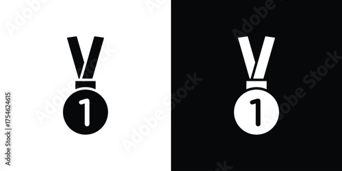 Number one medal icon concept design element. pictogram icons.